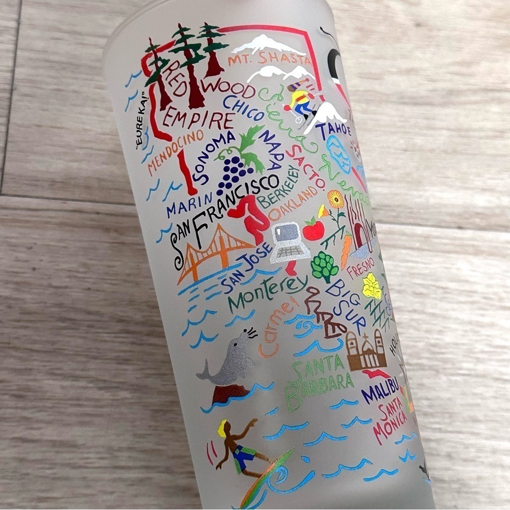 SALE 5/$25 📦 CatStudio California Glass Tumbler Glass 2018 Travel Frosted - Picture 4 of 6